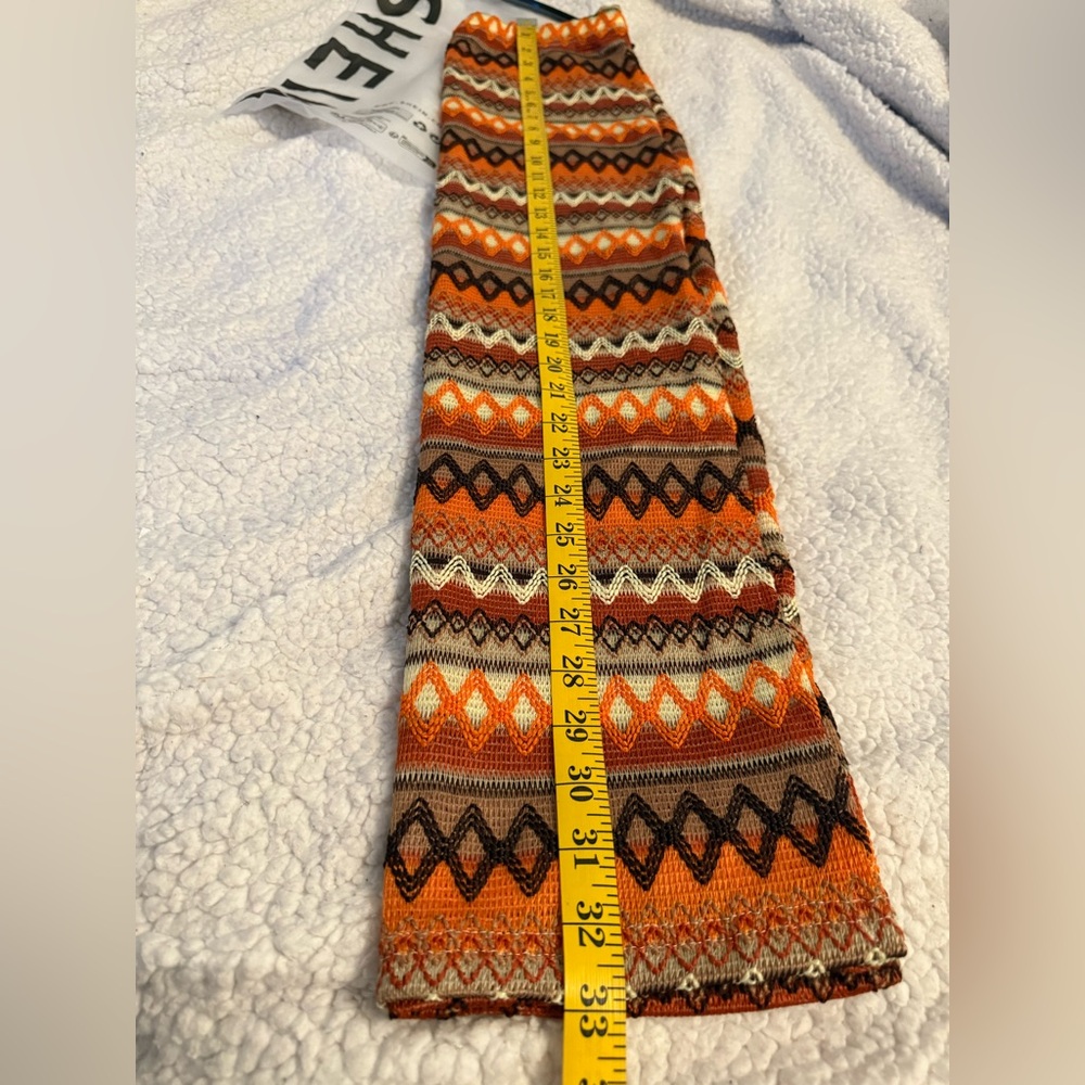 NWOT SHEIN VCAY Geometric Striped Side Slit Skirt Multicolor w/Asymmetrical Hem - Picture 10 of 14